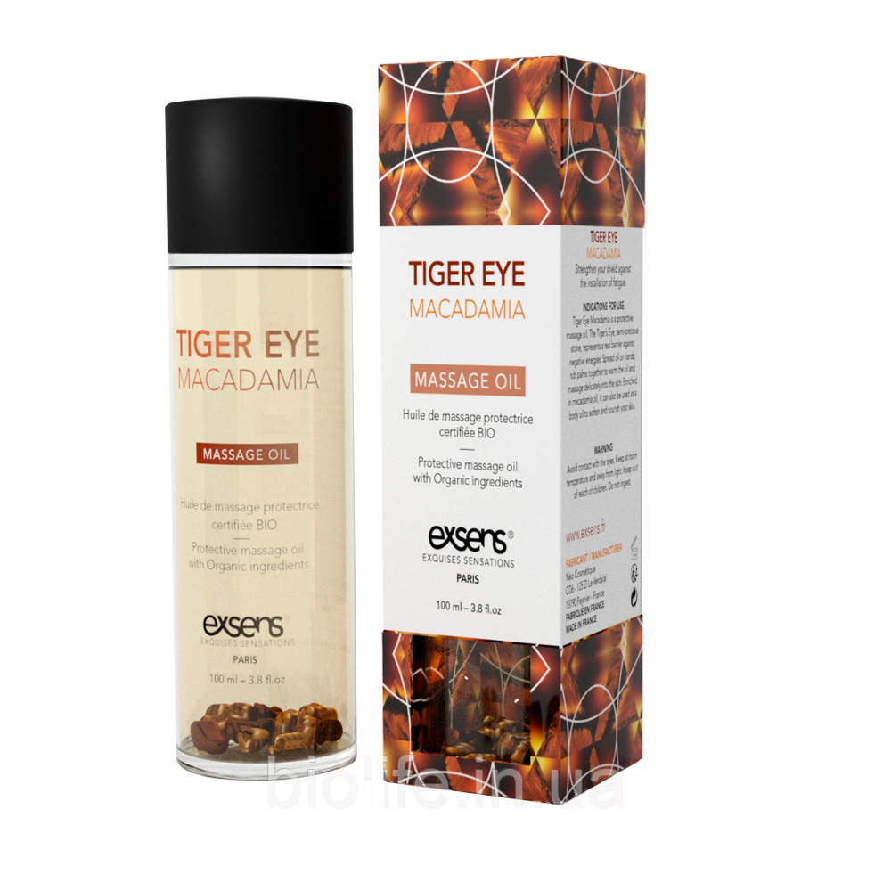 Масажна олія EXSENS Tiger Eye Macadamia (захист із тигровим оком) 100 мл, натуральне