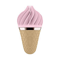 Мороженка-спінатор Satisfyer Lay-On — Sweet Treat Pink/Brown, 10 режимів роботи, водонепроникний