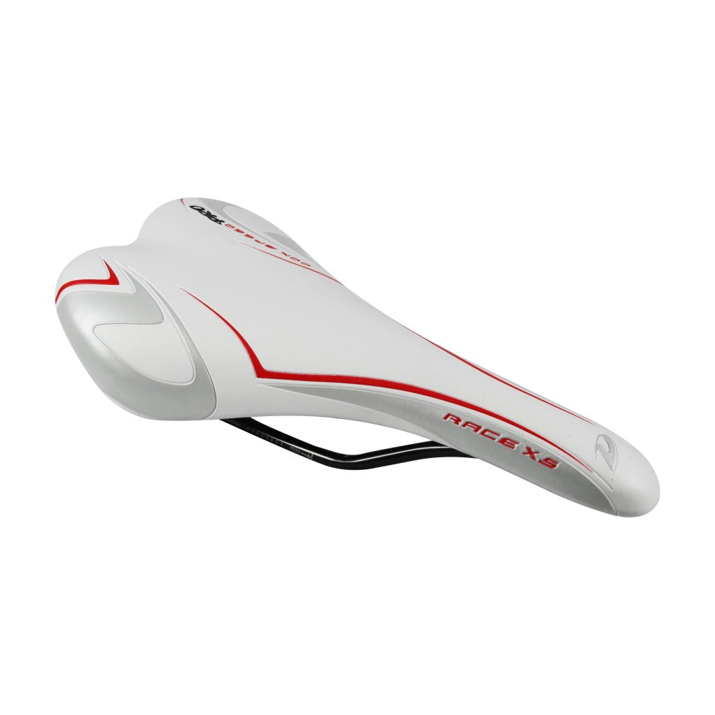 Сідло DDK QT Cycletech біле з червоним (30341)