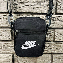 Чоловіча чорна сумка барсетка Nike через плече Найк месенджер