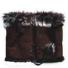 Рукавиці жіночі Рукавиці Мех кролика Коричневі, фото 5