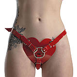 Трусики Сердце для страпона Feral Feelings - Hearts Strap-on Belt Red, фото 2