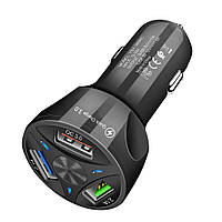 Автомобильное зарядное устройство в прикуриватель 36W 7A (Черный, 3 USB)