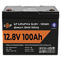 Аккумулятор LP LiFePO4 12V (12,8V) - 100 Ah (1280Wh) (Smart BMS 100А) с BT пластик для ИБП a