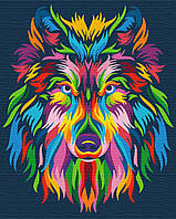 Картина за номерами Райдужний вовк 40x50 см Brushme Різнобарвний (2000002768883)