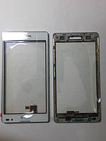 Сенсорное стекло LG Optimus L9, P760, P765, P768 белое с рамкой original.