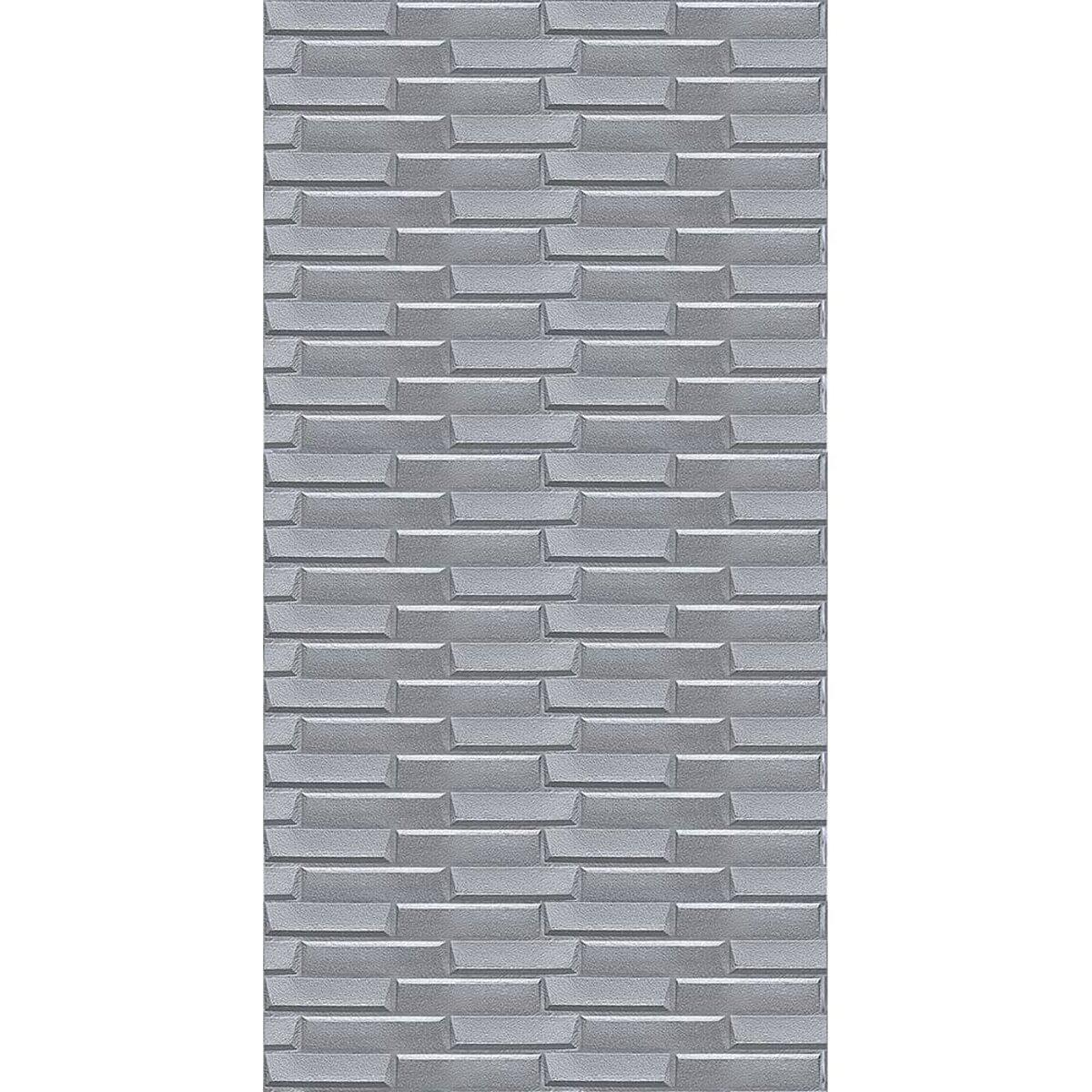 Самоклейна 3D панель 3080х700х5мм Кладка Срібло SW-00001760