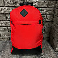 Рюкзак городской спортивный красный с пришивным логотипом ромб