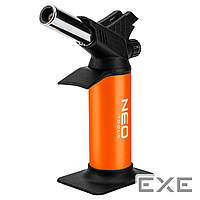 Газовый паяльник Neo Tools пьезоподжиг, 1200C, объем 12.6г, 0.286кг (19-905)