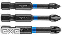 Набор бит Graphite ударные 3 ед., 1/4", PH1/2/3 x 50мм, сталь S2 (56H542)