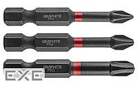 Набор бит Graphite ударные 3 ед., 1/4", PH1/2/3 x 50мм, сталь S2 (56H543)