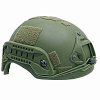 Каска шлем кевларовая военная тактическая Оберіг R (хаки) клас 1 ДСТУ NIJ IIIa+ кавер