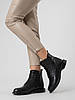 Черевики жіночі шкіряні демісезонні,на низькому широкому каблуку,чорні, на шнурках,осінні Meegocomfort, фото 10