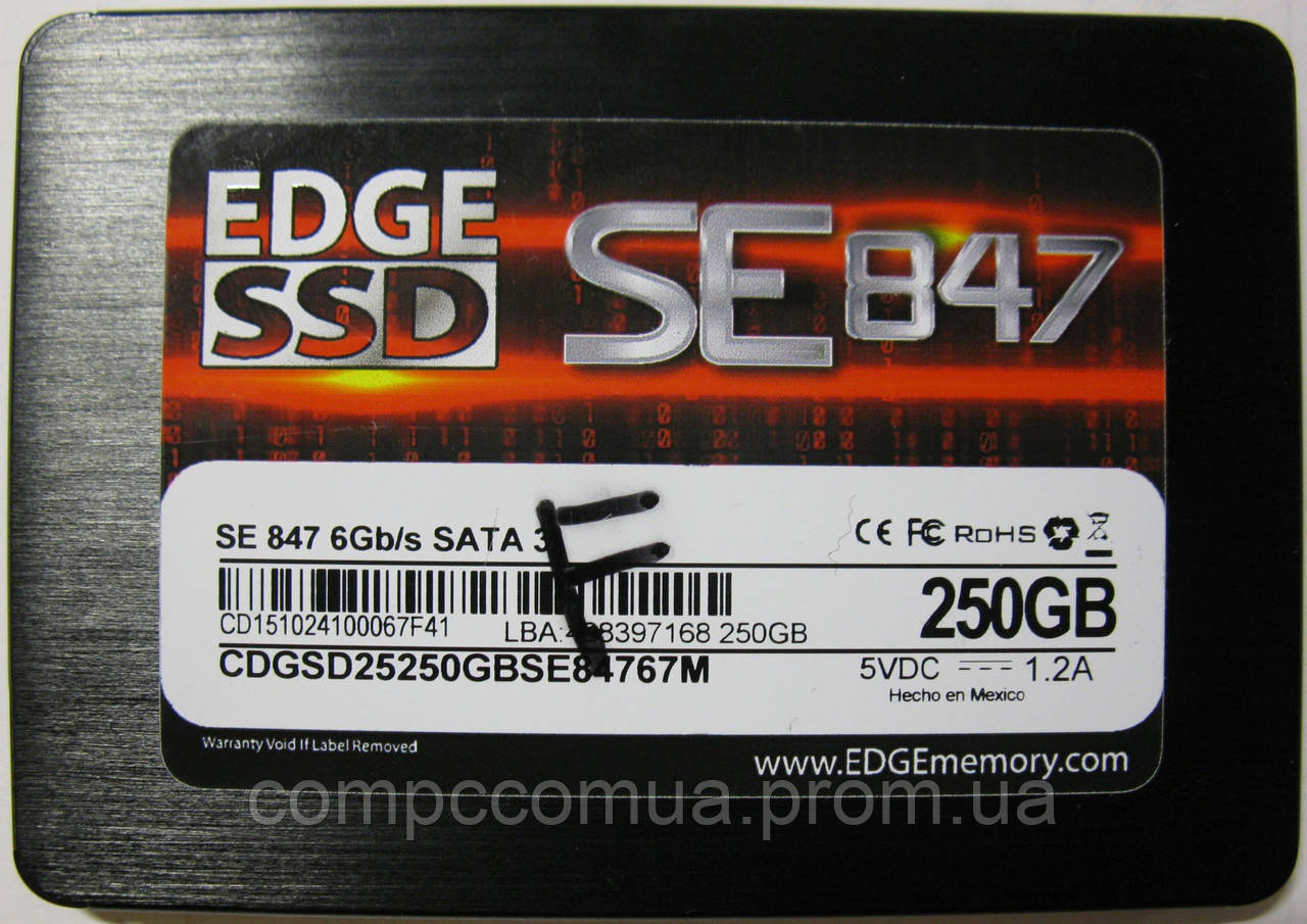 SSD EDGE SE847 250Gb 2.5" SATAIII - фото 1 - id-p379433366