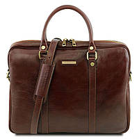 Тор! Кожаная сумка для ноутбука Tuscany Leather Prato TL141283 (Коричневый)