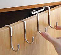 Крючок двойной навесной на дверцу шкафа надверный с силиконовыми наконечниками AND-15-10