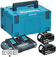 Набір акумуляторів + зарядний пристрій Makita 197504-2, LXT BL1840 x 2шт (18В, 4Ач) + DC18RD, кейс M