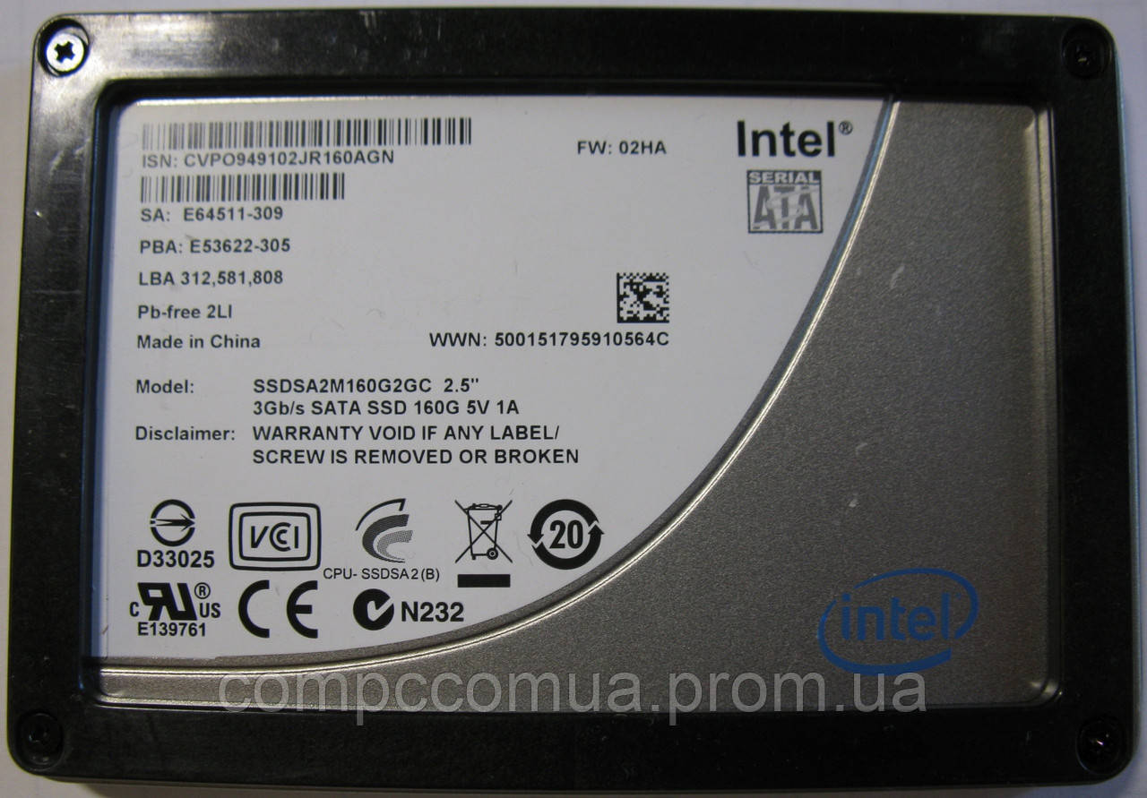 SSD Intel X25-M 160GB 2.5" SATAII - фото 1 - id-p379433383