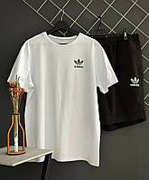 Шорти Adidas білий лого + футболка Adidas біла RD181/RD212