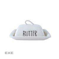 Маслянка Limited Edition BUTTER 19.2 см з кришкою/біла (JH4879-2)
