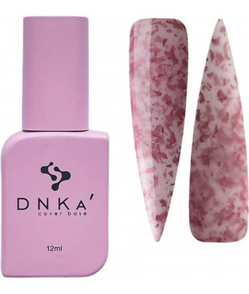 База камуфлююча DNKa Cover Base 0010A' Lovely рожевий зі шматочками яскраво-рожевої поталі 12 мл, фото 1