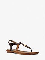 Женские коричневые босоножки Michael Kors Mallory Logo T-Strap Sandal. Размер 39 (24,5 см) Арт. 40S1MAFA1B