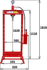 Гідравлічний прес 20т для СТО на дві швидкості з пересувним циліндром, фото 2