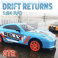 Радіокерована машинка Nissan GT-R для дріфту 4WD модель 1:24 блакитний