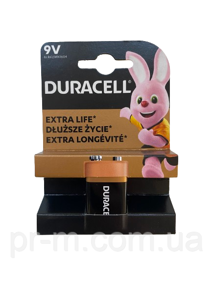 Батарейка DURACELL крона 9V 6F22/6LR61