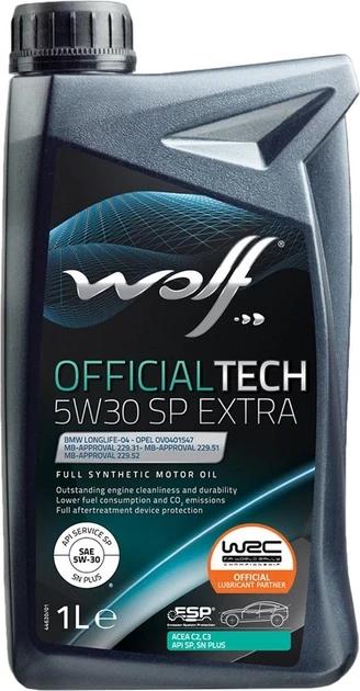 Олива моторна WOLF 5W30 C3 SP EXTRA OFFICIALTECH 1 л