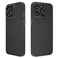 Премиальный чехол бампер для iPhone 14 Pro Anomaly Carbon Plaid (Закрытый модуль камеры) Black (Черный)