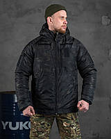 Зимняя тактическая куртка Omni-heat черный мультикам силикон, военная водоотталкивающая куртка осень-зима зсу