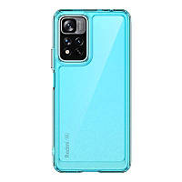 Чехол бампер для Xiaomi Poco F4 / Redmi K50 / Redmi K50 Pro / Redmi K40S Anomaly Frame Transparent Blue