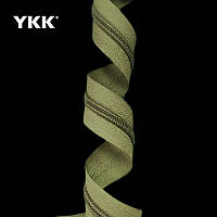 Молния спиральная ykk 8 рулонная на отрез без бегунка цвет хаки 565