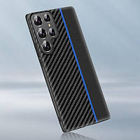Чехол бампер для Samsung Galaxy A33 5G Anomaly Carbon Line Blue (Синий)
