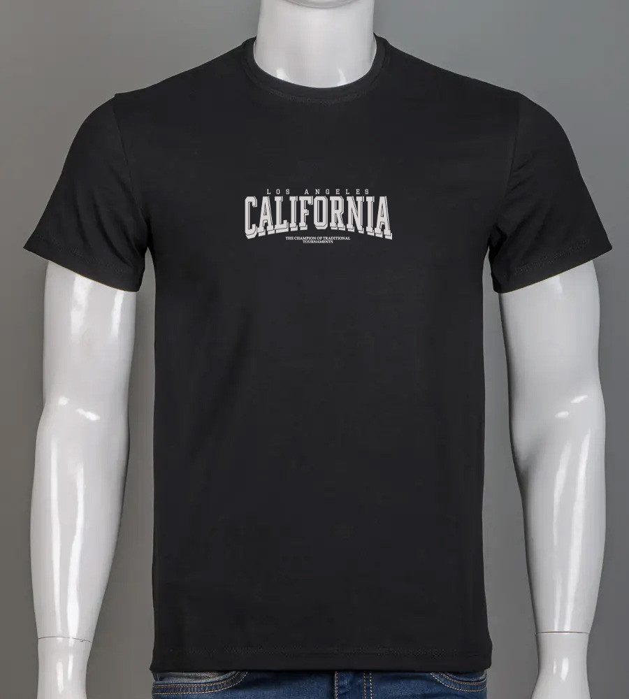 Футболка чоловіча California 2403м (Уп.4шт M-XXL), Чорний