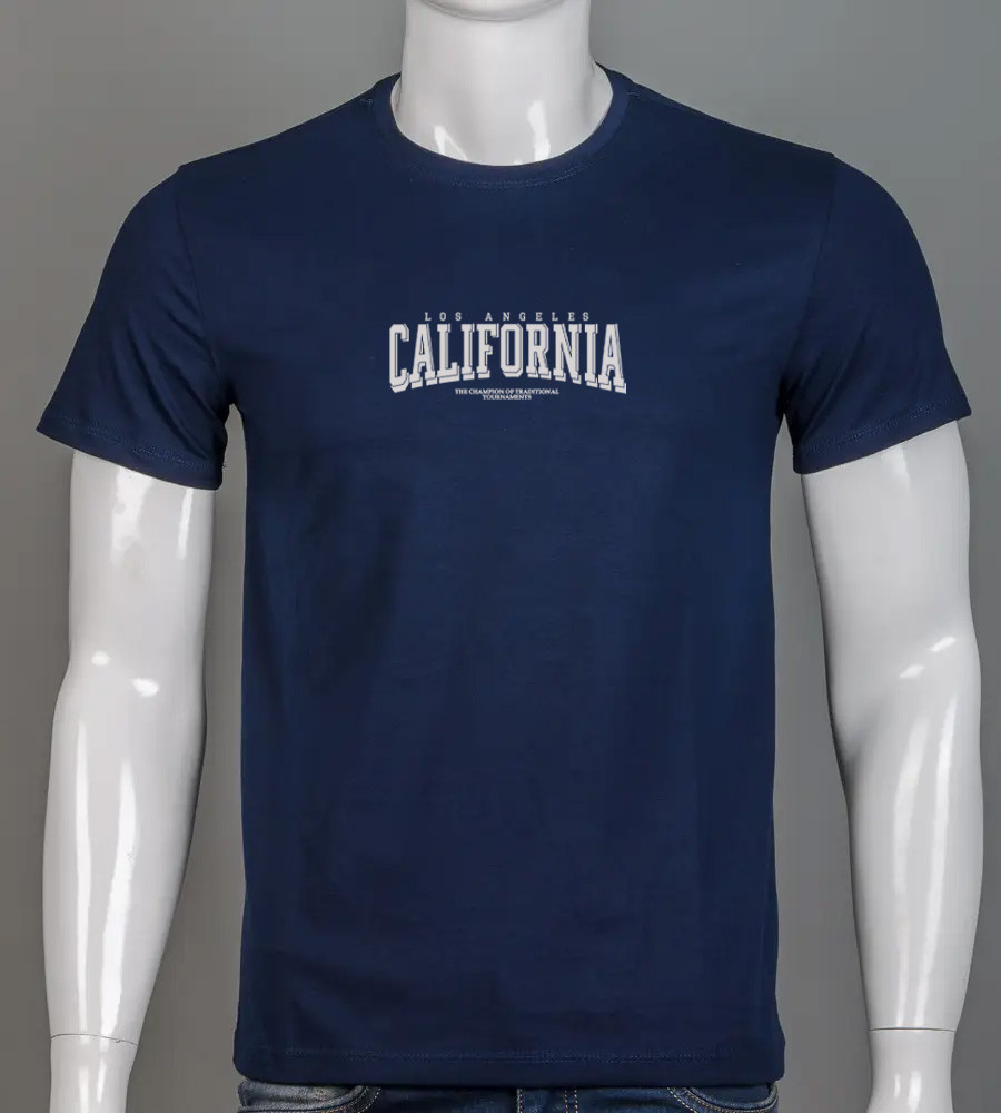 Футболка чоловіча California 2403м (Уп.4шт M-XXL), Темно-синій
