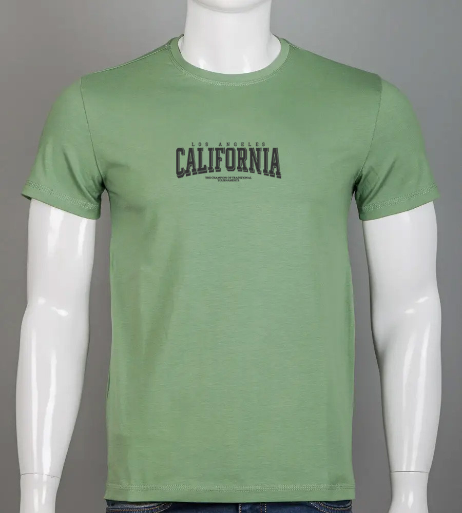 Футболка чоловіча California 2403м (Уп.4шт M-XXL), Оливковий