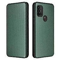 Чехол книжка для Motorola Moto G10 / G20 / G30 Anomaly Carbon Book Green (Зеленый)