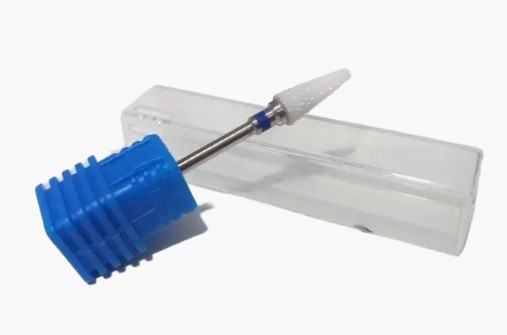 Фреза керамічна насадка конус для манікюру, синя, фото 1