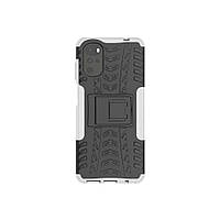 Противоударный чехол бампер для Motorola Moto E32 / G22 Nevellya Case (встроенная подставка) White (Белый)
