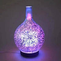 Лампа увлажнитель воздуха в форме стеклянной вазы RGB Ультразвуковой увлажнитель воздуха с Led подсветкой
