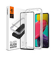 Защитное стекло Spigen ALM GLASS FC (с трафаретом для поклейки) для Samsung Galaxy M53 Black (Черный) AGL04620