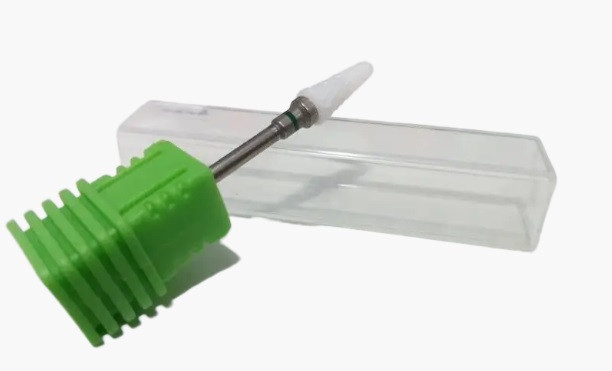 Фреза керамічна насадка конус для манікюру, зелена, фото 1