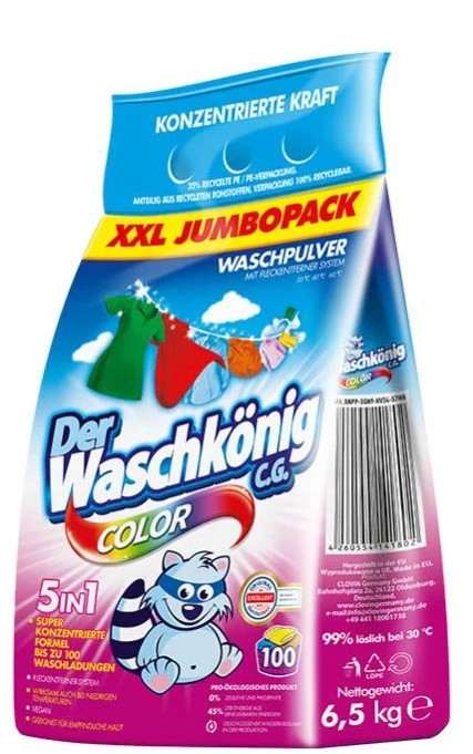 Порошок для прання кольорових речей Waschkonig Color 6,5 кг.