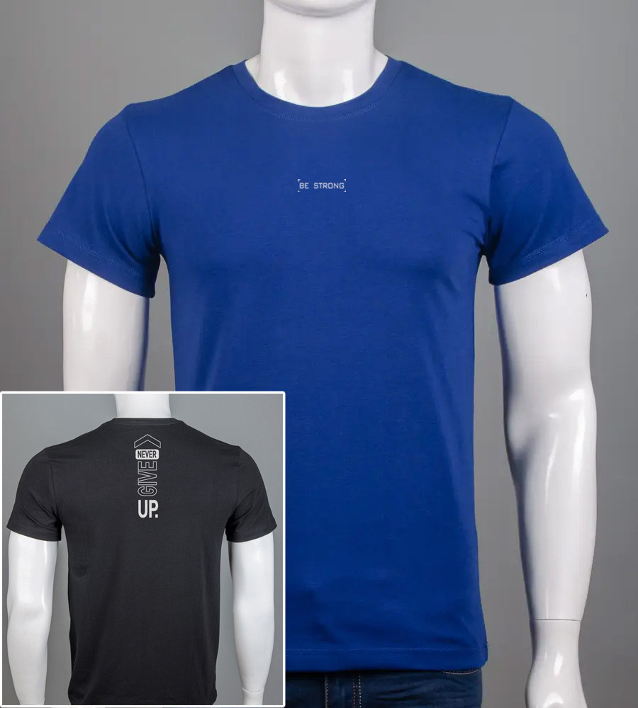 Футболка чоловіча Be Strong 2402м (Уп.4шт M-XXL), Синій, фото 1