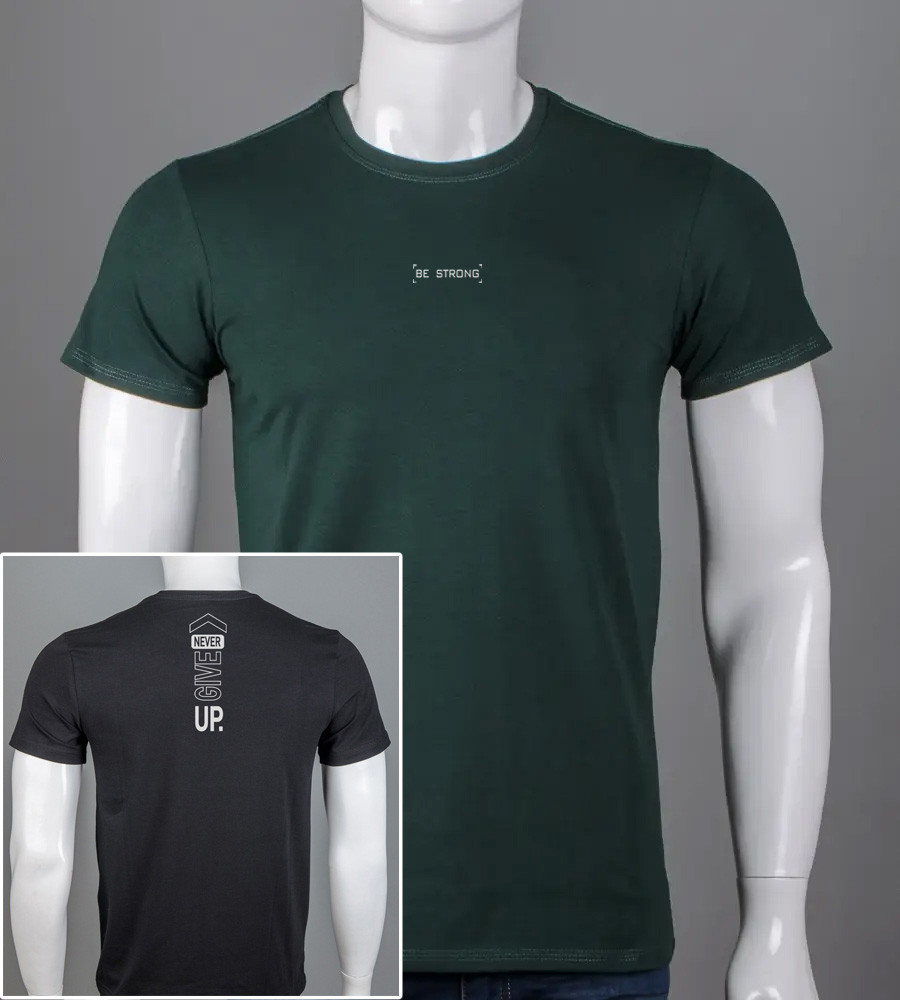 Футболка чоловіча Be Strong 2402м (Уп.4шт M-XXL), Темно-зелений