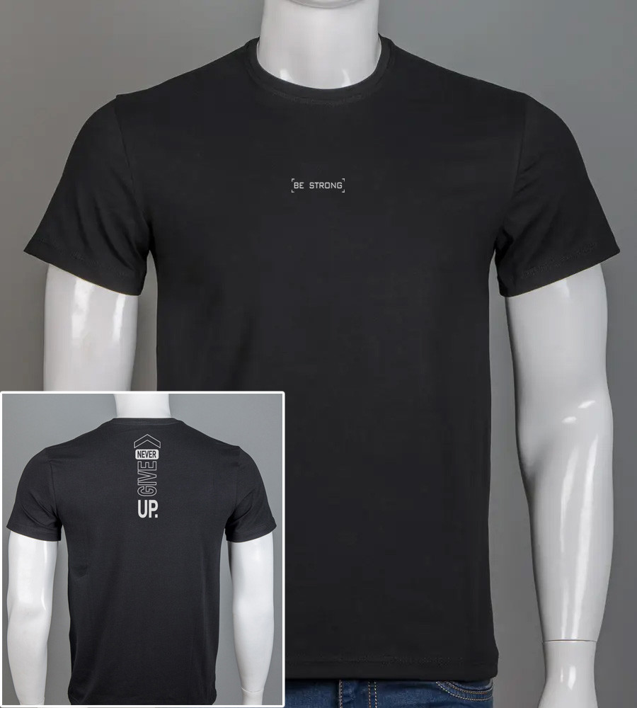 Футболка чоловіча Be Strong 2402м (Уп.4шт M-XXL), Чорний