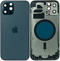 Корпус iPhone 12 Pro синий Pacific Blue OEM отличный