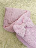 Демісезонний хутряний конверт Тедді на бавовняній підкладці для новонароджених, рожевий, фото 2